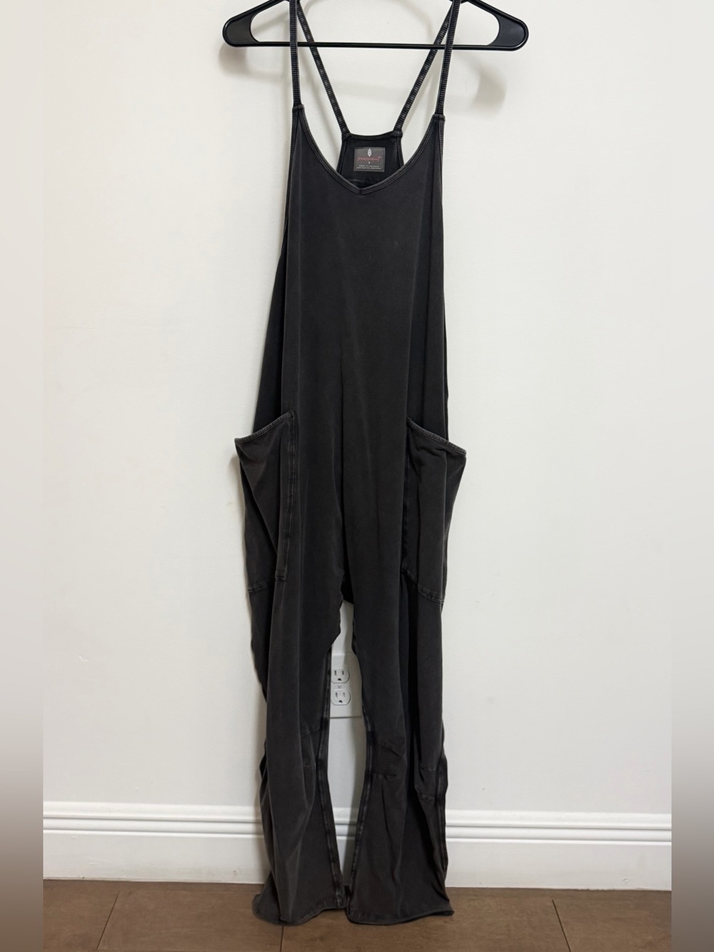 Free People Black Women's Relaxed Pocket Overalls